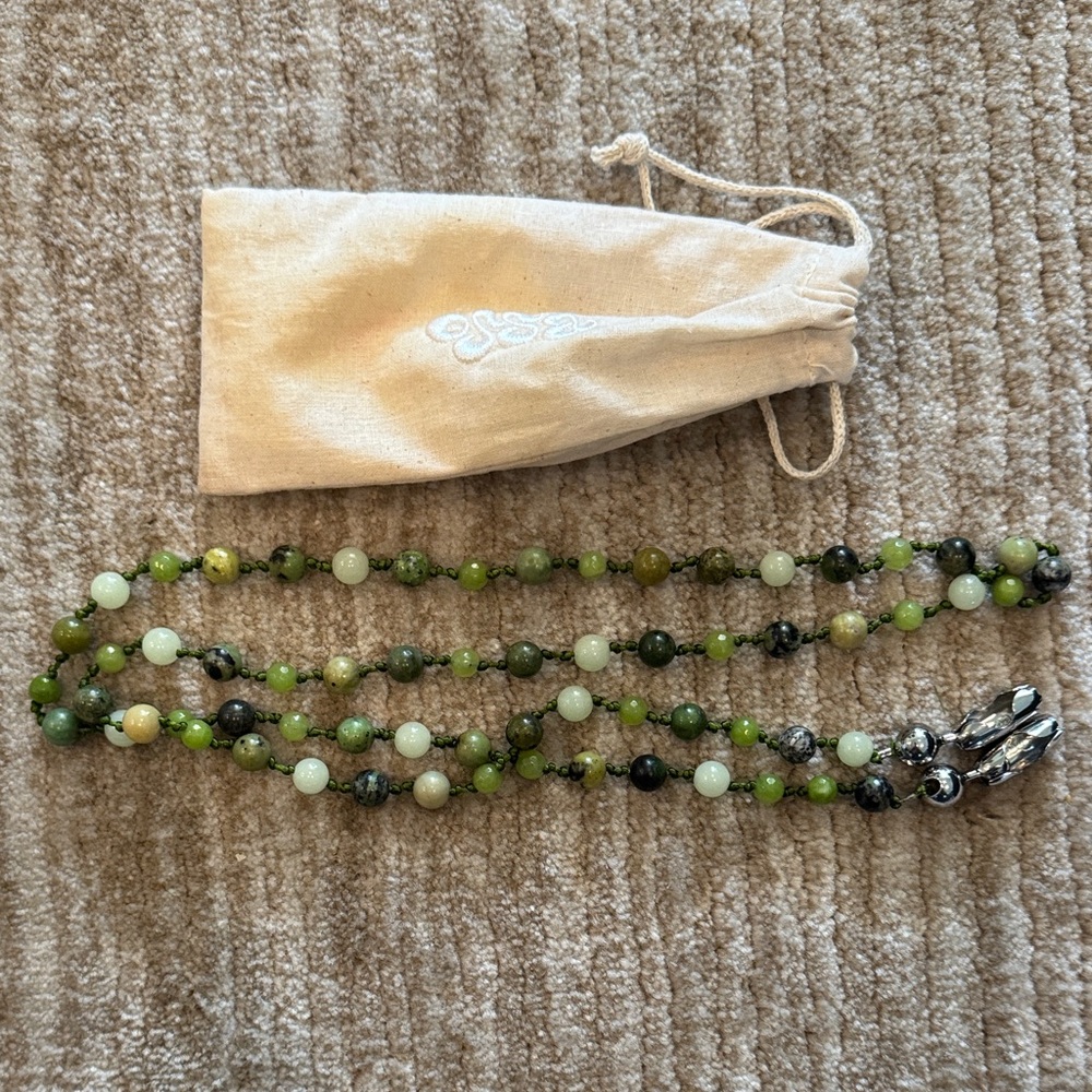 OSSA NEW YORK beaded gemstone crossbody phone chain strap